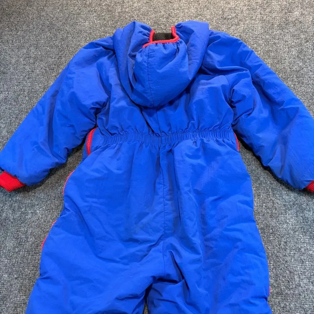 Vintage REI Kids Snowsuit Blue Red One Piece Ski Suit Warm Outdoor Size XS 4/5